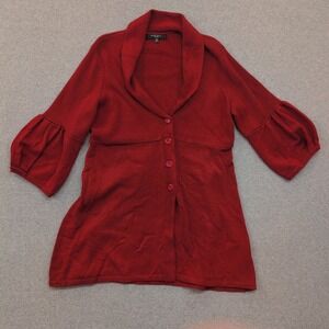Nine West Woman Red Button Front Shawl‎ Collar Cardigan Sweater 2X